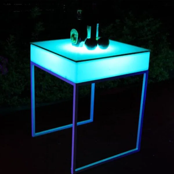 Bar table Square Iron frame base RGBColorful IR Remote battery rechargeable/Bar/KTV/Nightclub outdoor bar led furniture - Image 3
