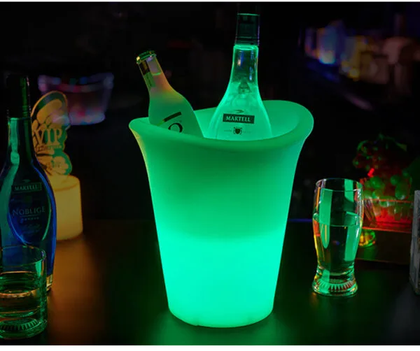 Flower pot ice bucket PE waterproof RGB color changing For Bar/KTV/Nightclub Luminous plastic bucket ice bucket - Image 2