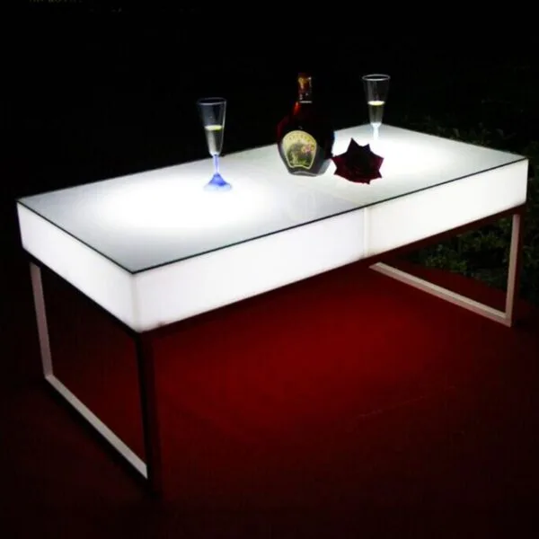 Bar table Square Iron frame base RGBColorful IR Remote battery rechargeable/Bar/KTV/Nightclub outdoor bar led furniture - Image 2