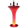 cocktail table led party furniture RGB Round Glass Colorful stainless steel base Outdoor led bar furniture set table and chair - Image 3