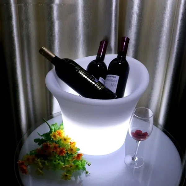 Flower pot ice bucket PE waterproof RGB color changing For Bar/KTV/Nightclub Luminous plastic bucket ice bucket - Image 4