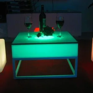 Bar table Square Iron frame base RGBColorful IR Remote battery rechargeable/Bar/KTV/Nightclub outdoor bar led furniture