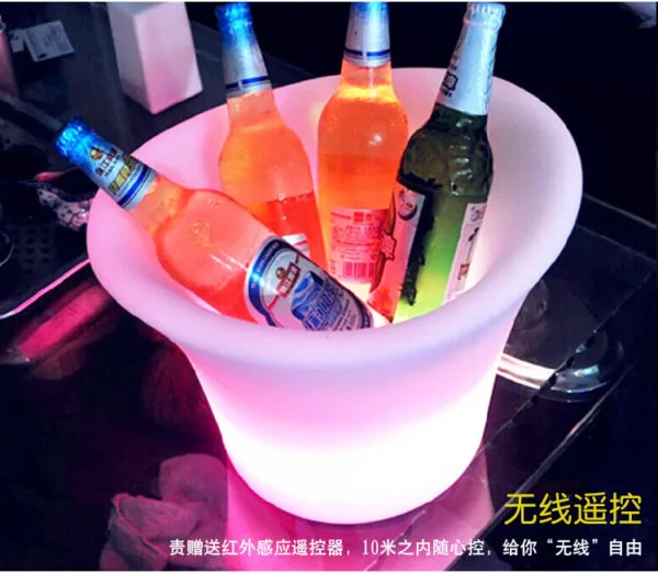 Flower pot ice bucket PE waterproof RGB color changing For Bar/KTV/Nightclub Luminous plastic bucket ice bucket - Image 6