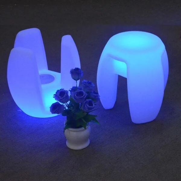 Modern tripod LED stools RGB colorful outdoor nightclub bar KTV waterproof bench outdoor led furniture Bar stools - Image 3