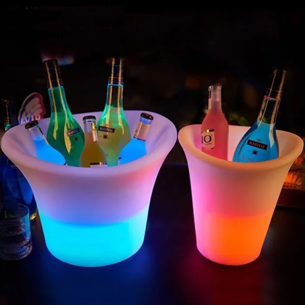 Flower pot ice bucket PE waterproof RGB color changing For Bar/KTV/Nightclub Luminous plastic bucket ice bucket - Image 3
